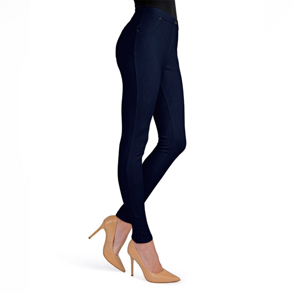 NWT- MeMoi Dark Navy Denim Soft Fashion Legging Size L/XL